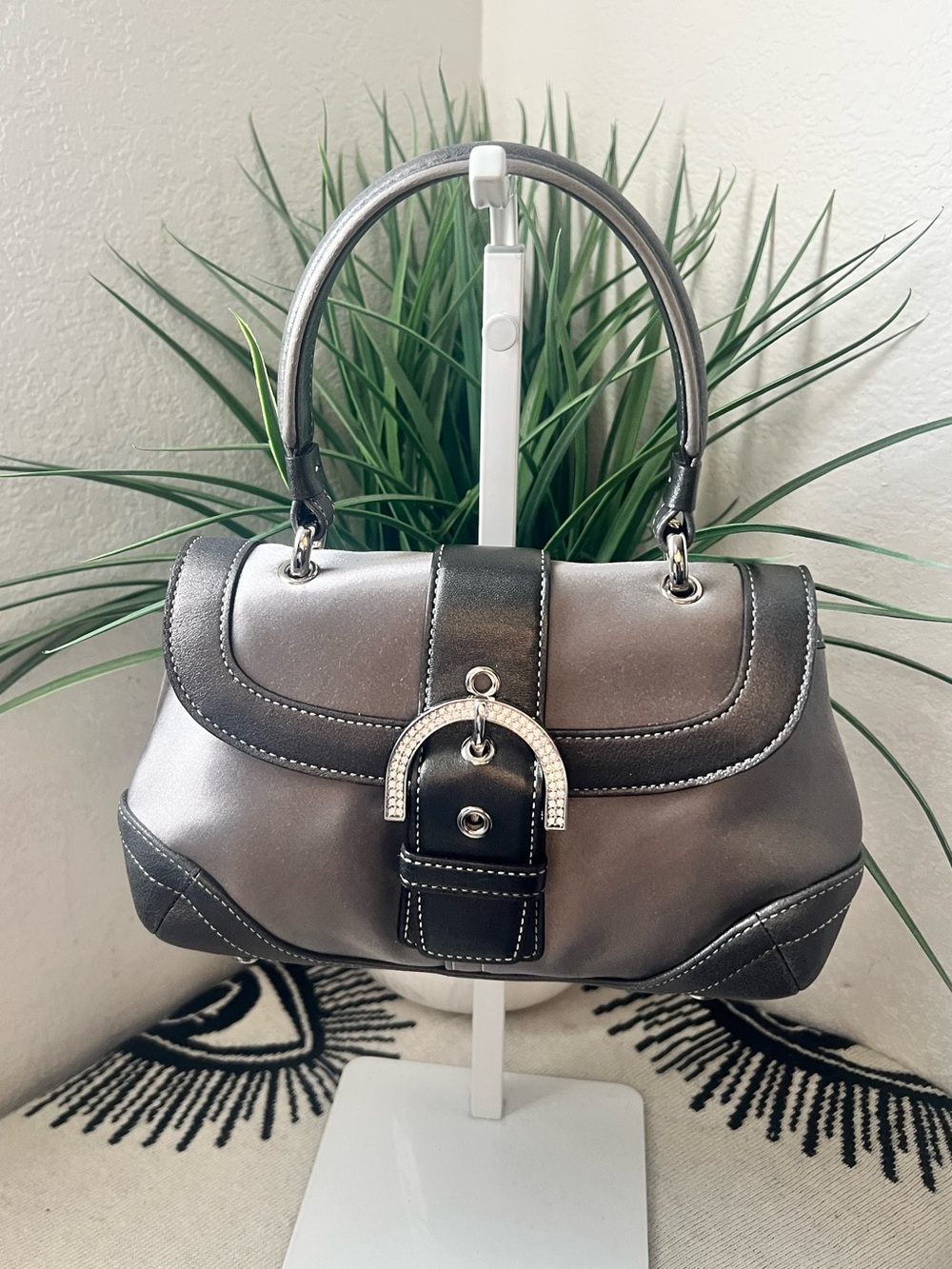 COACH RARE! Madison Mini Top Handle Swarovskis Crsytal Satin 8975